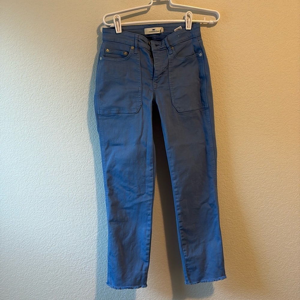 Vineyard Vines high rise straight crop size 24 baby blue